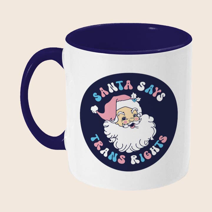 Santa Says Trans Rights Coffee Mug for wholesale by Rainbow & Co