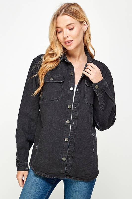 Black Women's Denim Shirts for wholesale on Faire