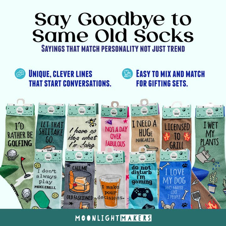 Moonlight Makers - Wholesale Socks – Unisex - Let That Shiitake Go - Funny Unisex Socks - Mushroom, Yoga6