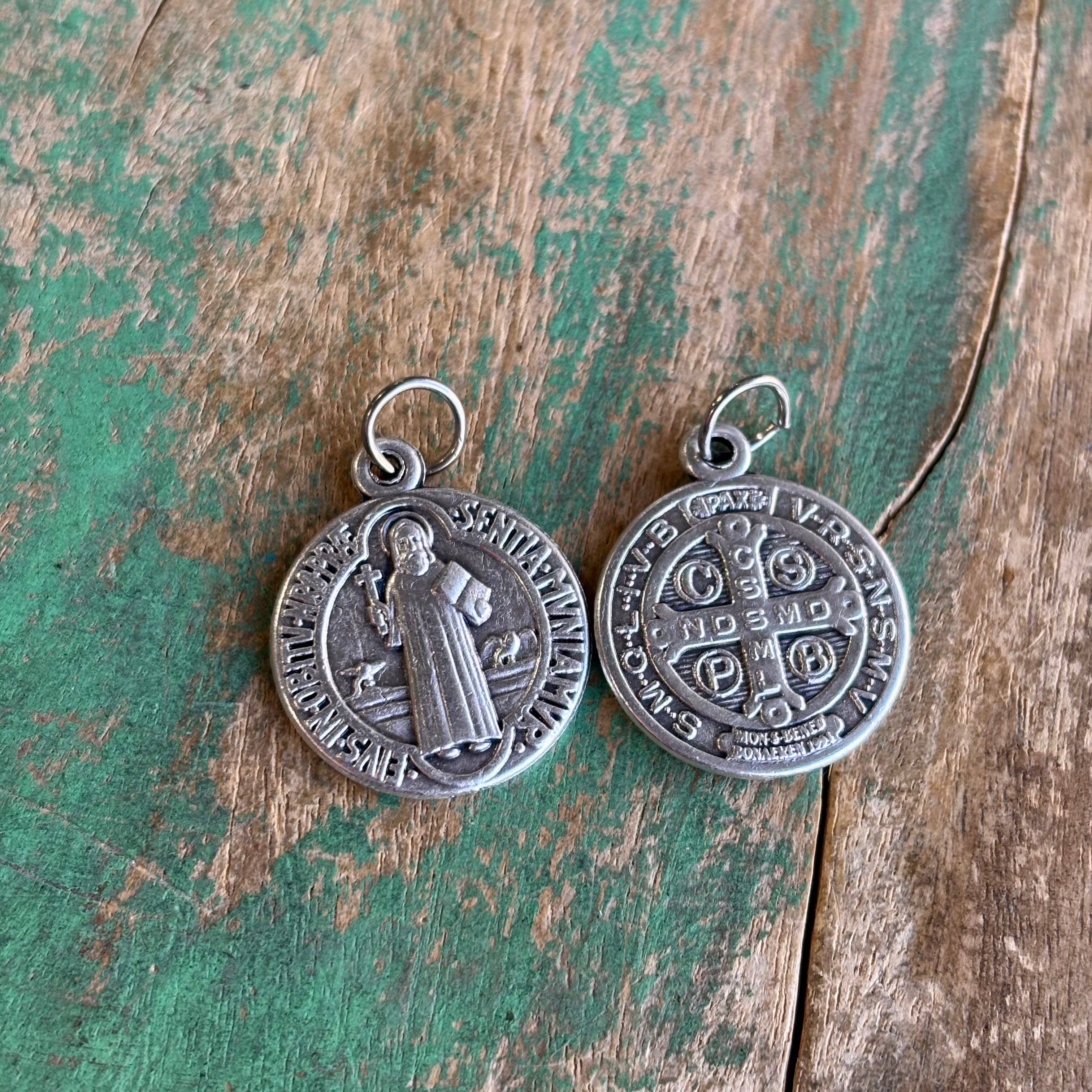 Love and Honor Jesus LLC - Wholesale Individual Charm/Pendant - Italian St Benedict Protection 3/4" Medals3
