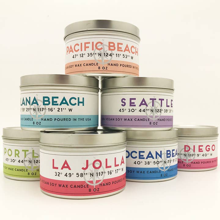 San Diego City Scents Soy Candle seaside ocean beach coast for wholesale by Natural Selection Bath and Body