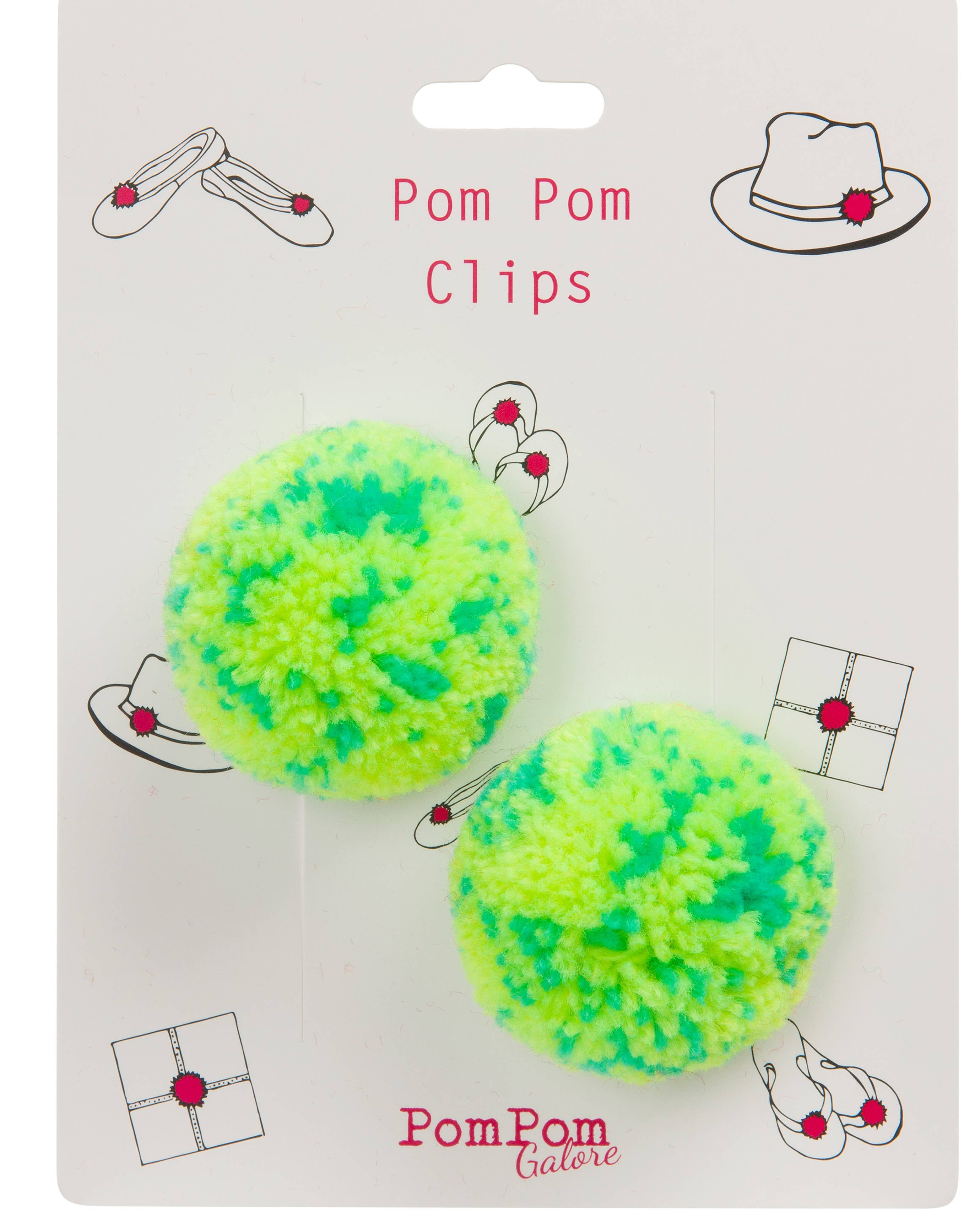 PomPom Galore - Venta al por mayor Accesorio de calzado - Unisex - Pinzas para zapatos con pompones verdes, grandes moteadas0