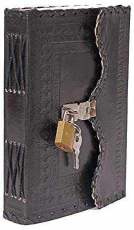 Tuzech Leather - Vente Journal intime - Journal en cuir TUZECH pour hommes et femmes, carnet en cuir pour écrire des poèmes, carnet de croquis, carnet de notes pour tenir des registres, mémoire personnel avec serrure et clé - Non ligné 7 pouces28