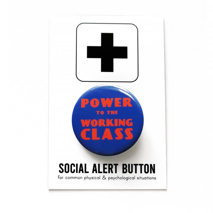 Word For Word Factory - Wholesale Lapel Pin/Button - POWER TO THE WORKING CLASS 1.25" Buttons Protest Pins