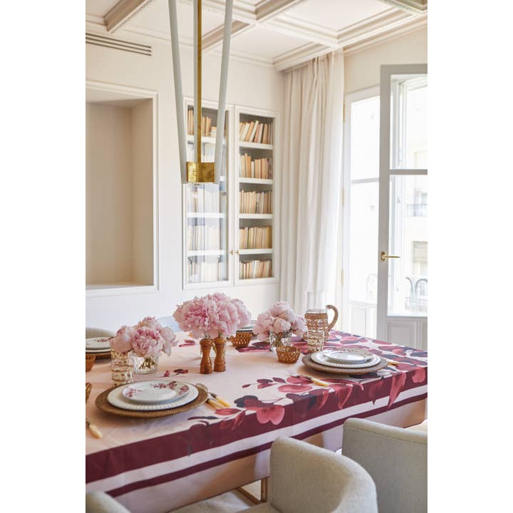 Eucalyptus Tablecloth Red - Small: 180 cm x 250 cm for wholesale by The Lino