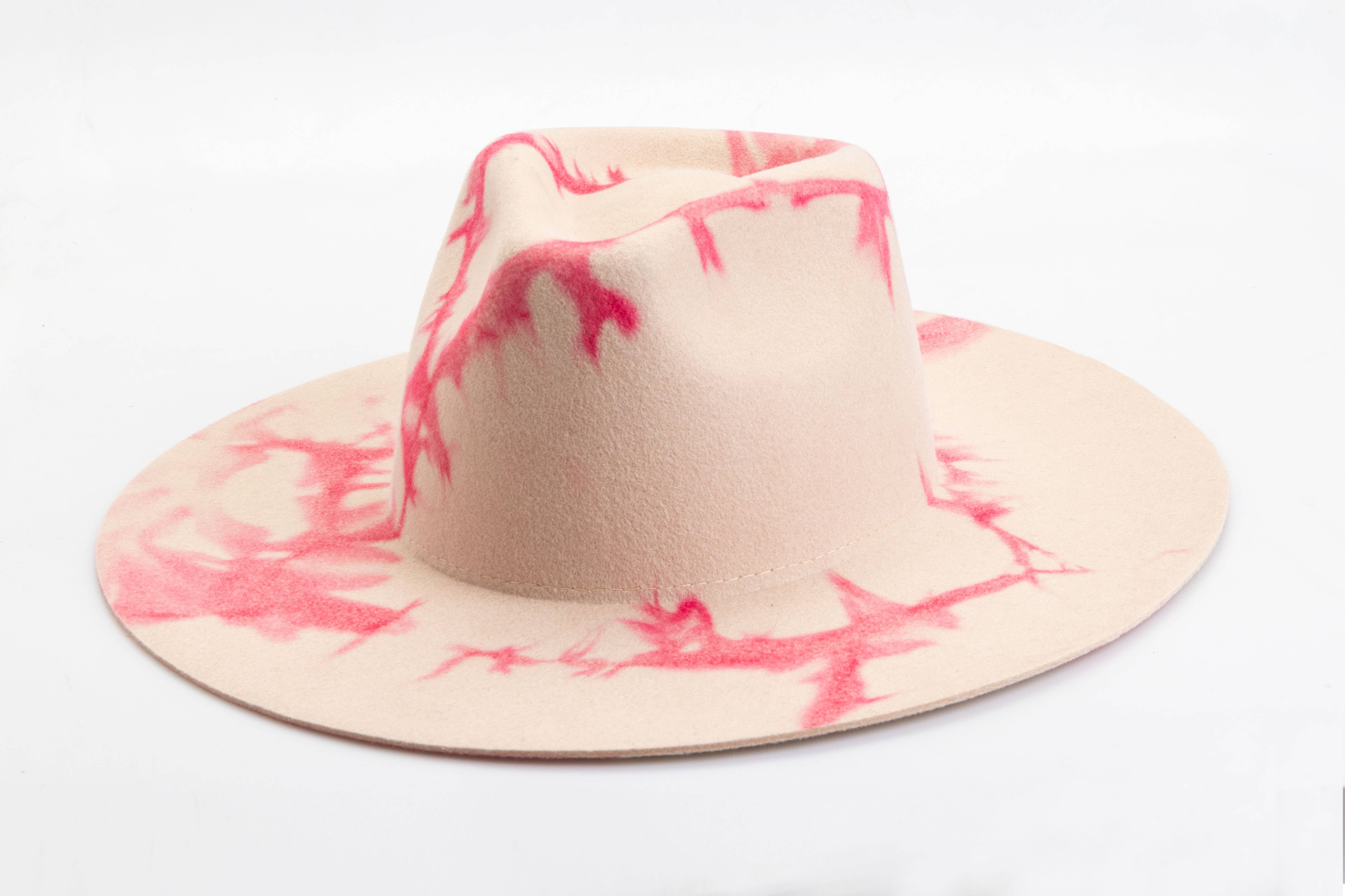 American Hat Makers - Wholesale Fedora - Unisex - Tie Dye Wool Felt Fedora Hat - Style Demi4
