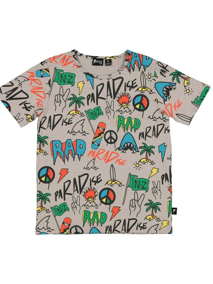 RD1410 GESTRANDETES GRAFFITI T-SHIRT für den Großhandel von Radicool Kids