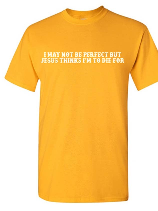 I May Not Be Perfect But Jesus Thinks I'M To Die For for wholesale by Feelin Good Tees