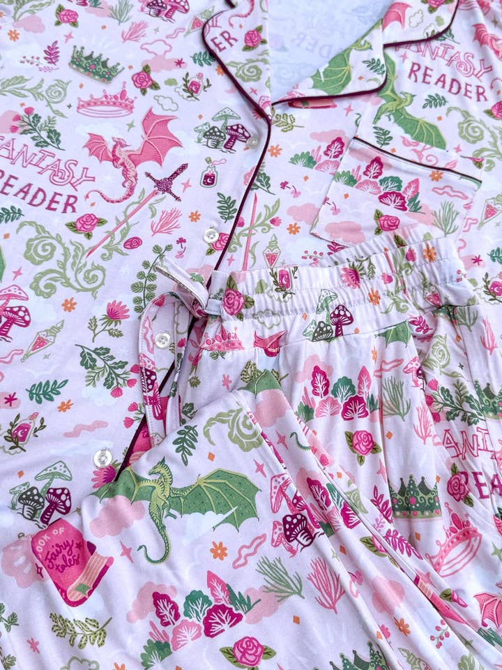Blissfully Bookish Company - Wholesale Sleepwear Set - Women's - Fantasy Reader Bamboo Long Pants Pajama Set9