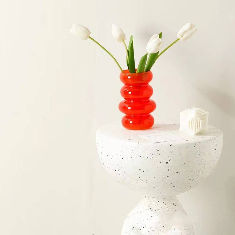 Sweet Home Deco - Wholesale Vase - Glass Floral Vase, Small Vase w/Ring Layers, Tabletop Vases8