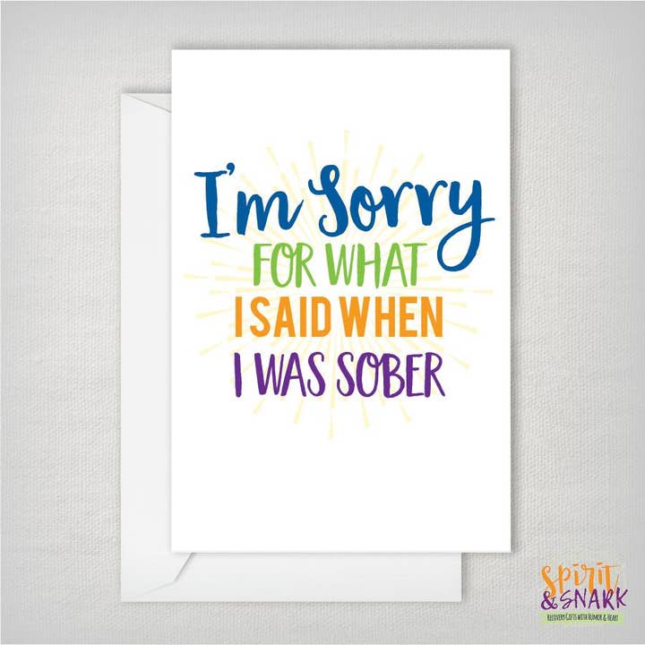 So nüchtern, tut mir leid AA ändert die Grußkarte für den Großhandel von Spirit and Snark