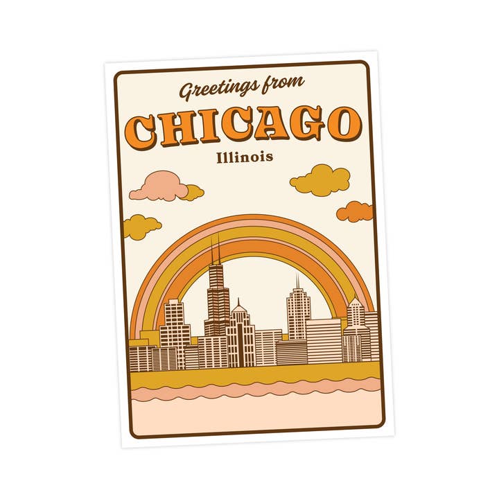 Wild Child Brand – Großhandel Postkarten – Postkarte mit freundlichen Grüßen aus Chicago, Illinois1