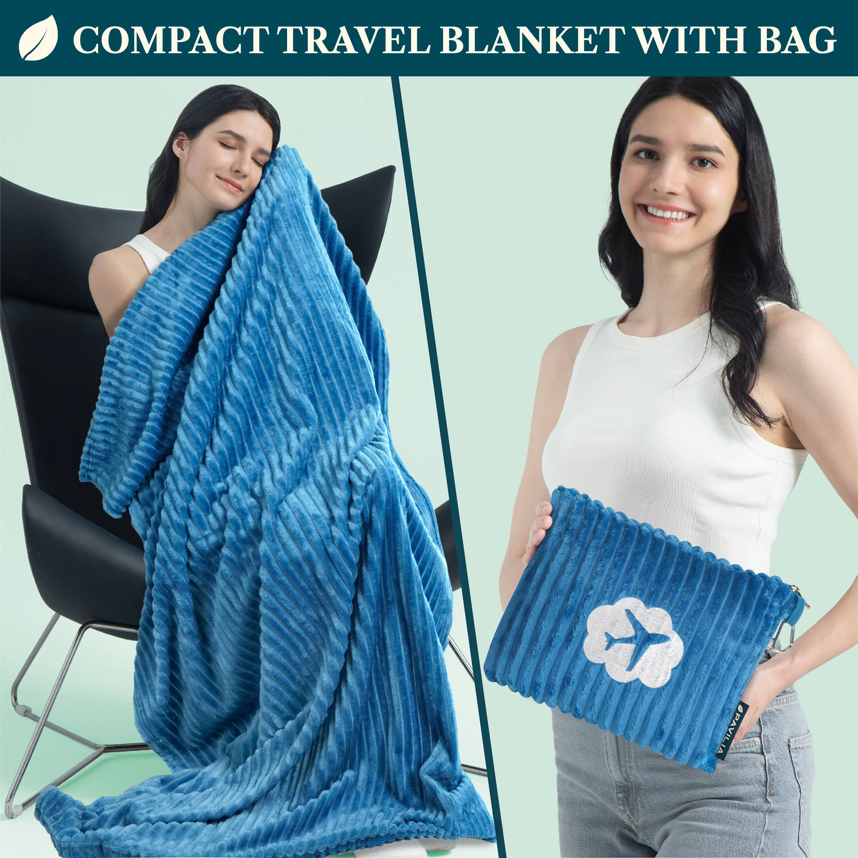 Pavilia - Wholesale Travel Blanket - Airplane Fleece Travel Blanket Pillow17