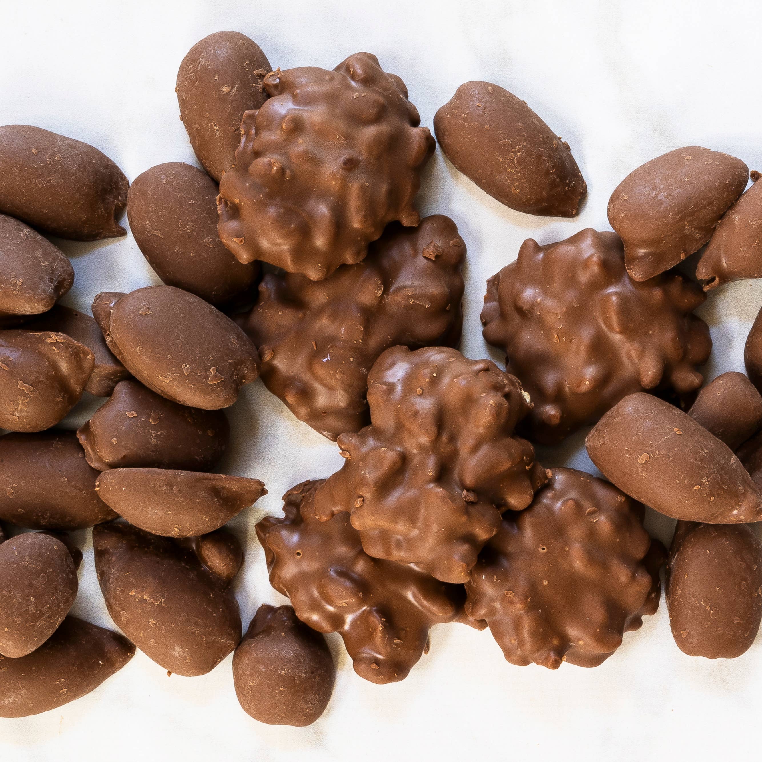 Schermer Pecans – Großhandel Süßigkeiten mit Schokoglasur – PECAN-KARAMELL-CLUSTER - Georgia-Pekannüsse - 12 Folienbeutel/Karton5