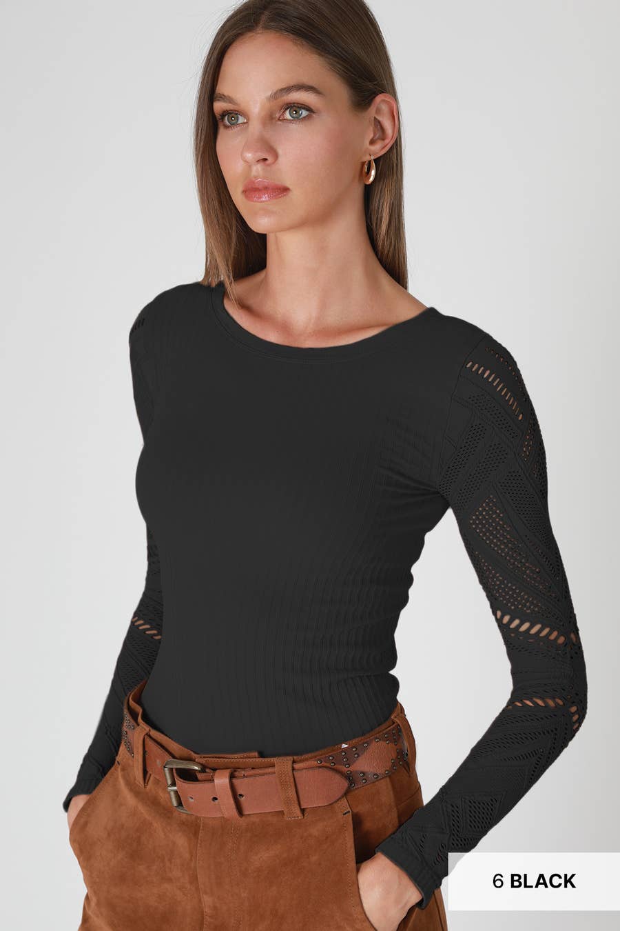 NIKIBIKI - Wholesale Knit Top - Women's - NS8430 - Wide Textured L/S Top0