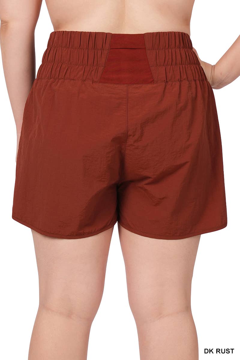 YELLOWGOLD  .._ PLUS SIZE Windbreaker shorts w/ back mesh pocket for wholesale on Faire8