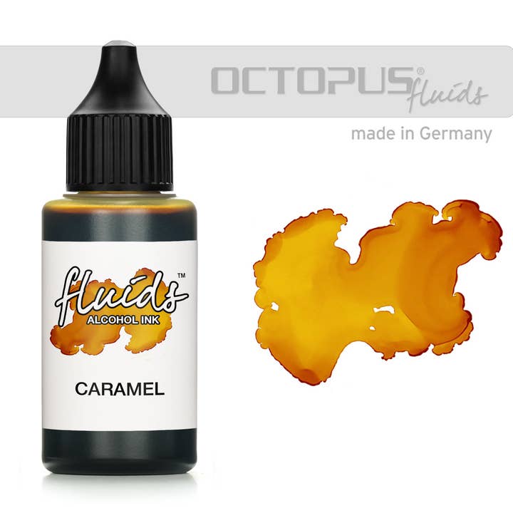 Fluids Alcohol Ink CARAMEL, alcohol ink for fluid art for wholesale by Octopus Concept GmbH
