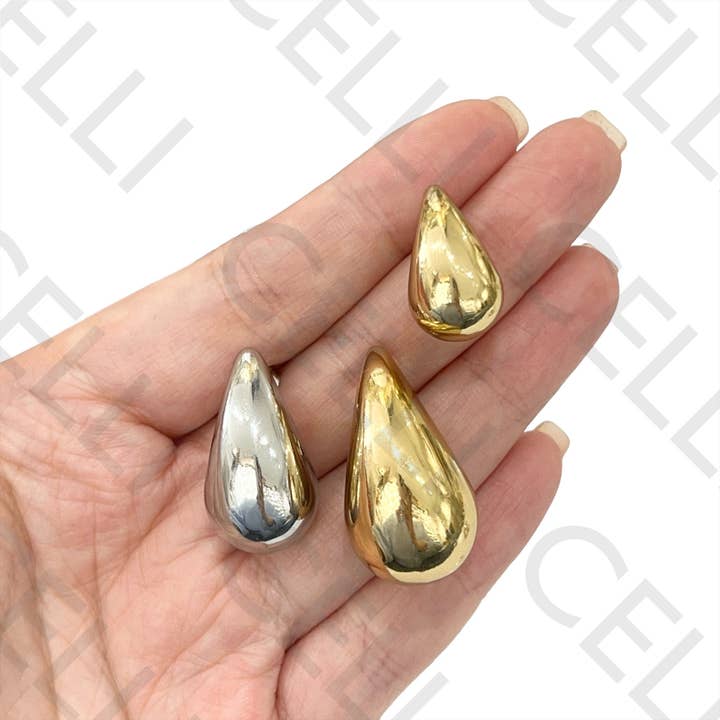 Celli Biju - Wholesale Stud/Post Earrings - Steel Earring - Smooth Drop