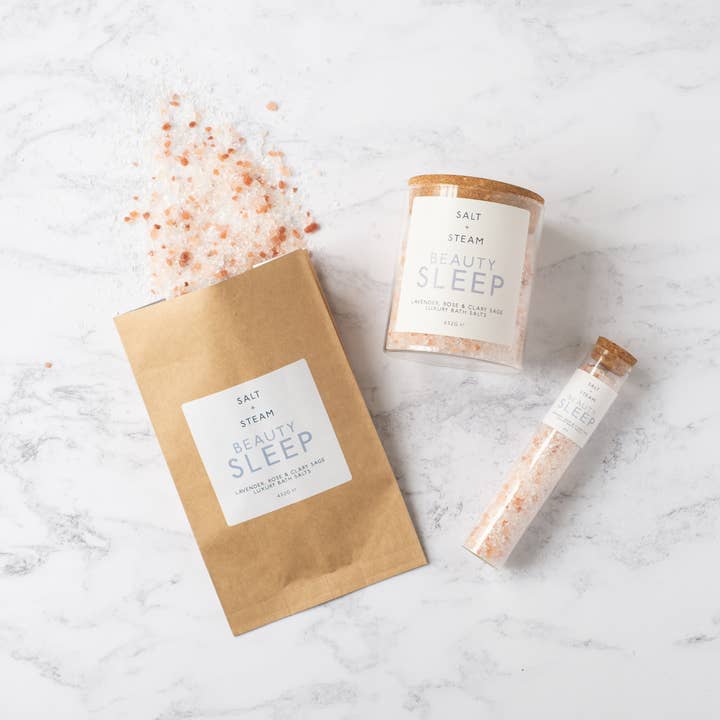 Salt + Steam – wholesale Bath salts – Beauty Sleep - Lavender & Rose Bath Salts 80g & 432g4