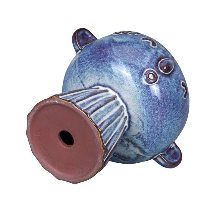 Drew Derose Design - Wholesale Plant Pot - ceramic girl face planter 6"W and 7"H , blue