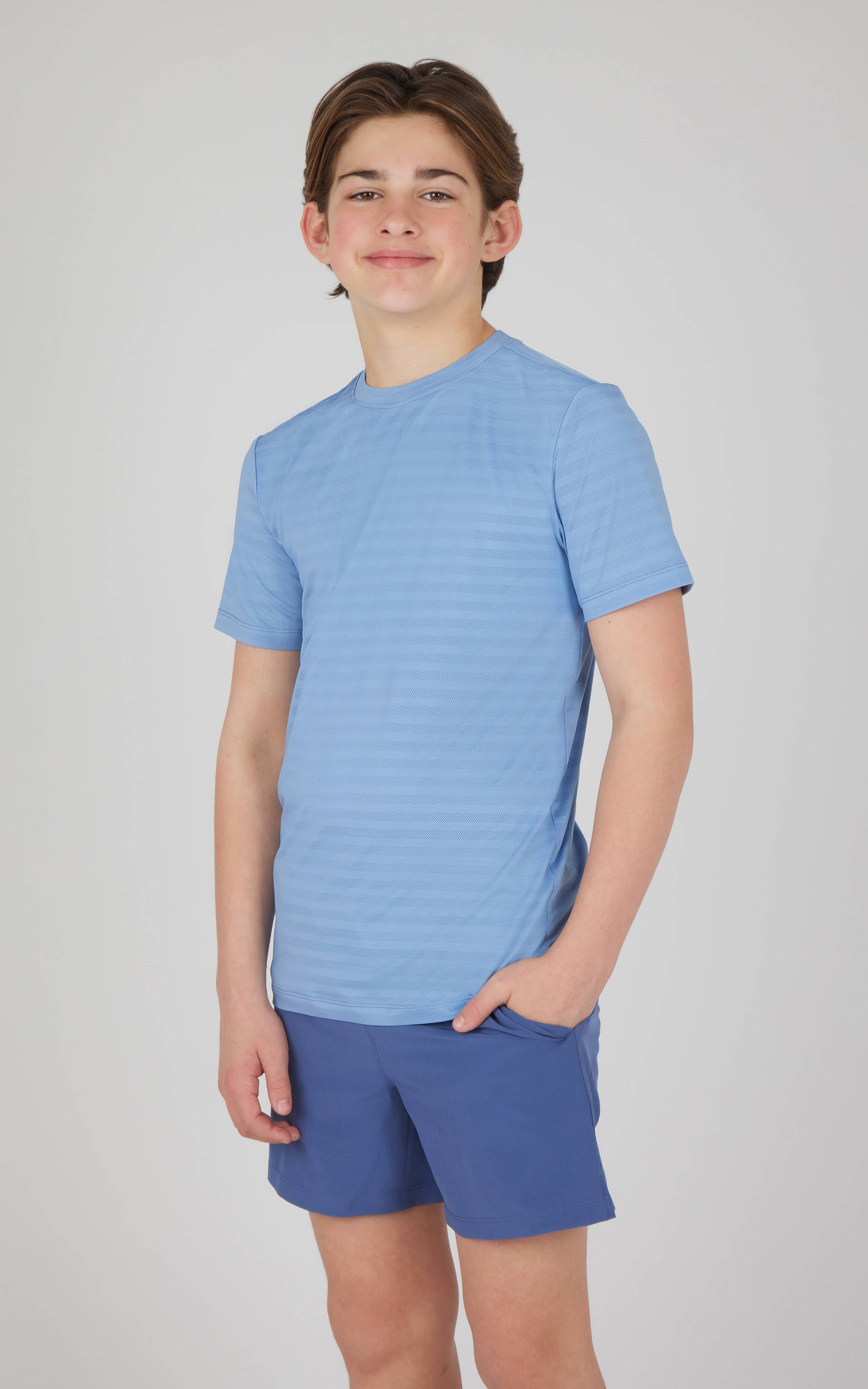 90 Degree by Reflex & Yogalicious - Wholesale Top & Short Set - Kids - Boys Mesh Tee, Soft Performance Tee, and Short - 3 PCS Set6