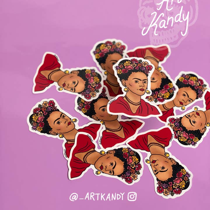 ArtKandy - Wholesale Sticker - Frida Kahlo Flower Crown Sticker2