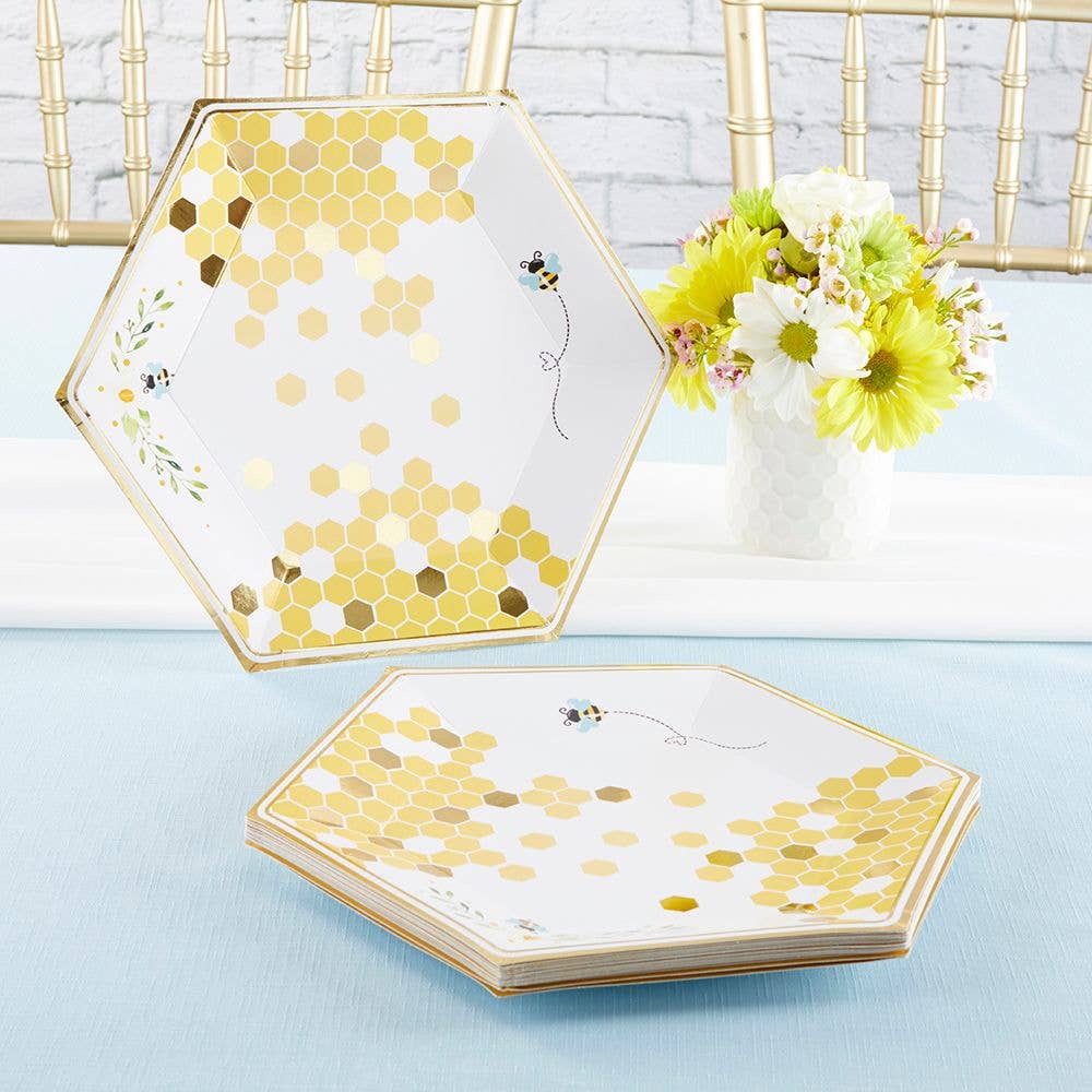 Kate Aspen - Wholesale Disposable Plate - Sweet as Can Bee 9 in. Premium Paper Plates (Set of 16)1