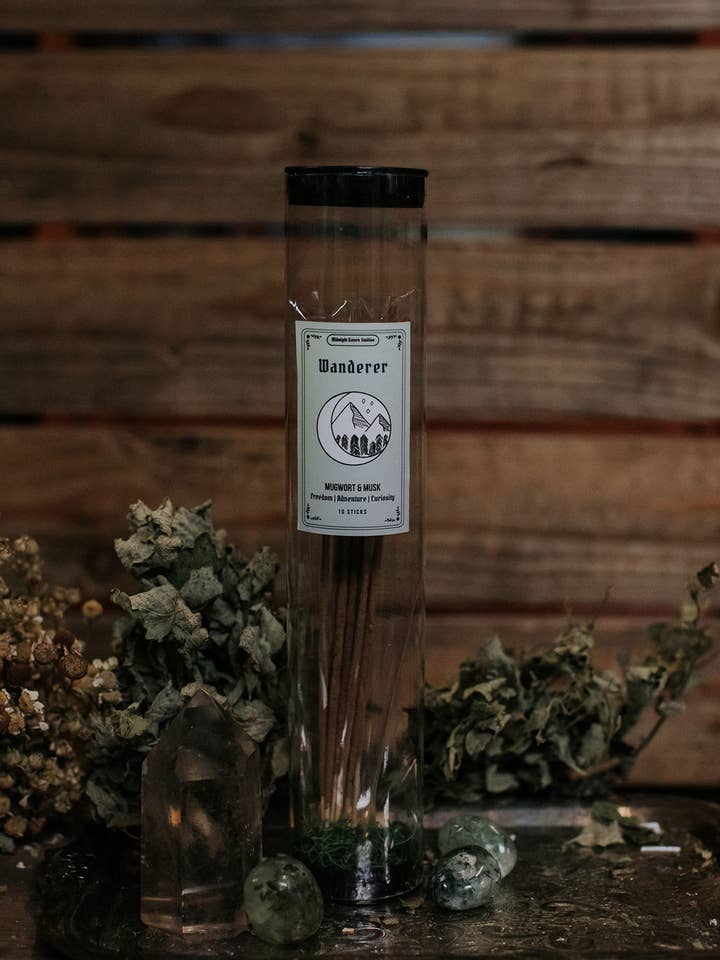 Wanderer Incense | Mugwort & Musk for wholesale by Midnight Raven Studios