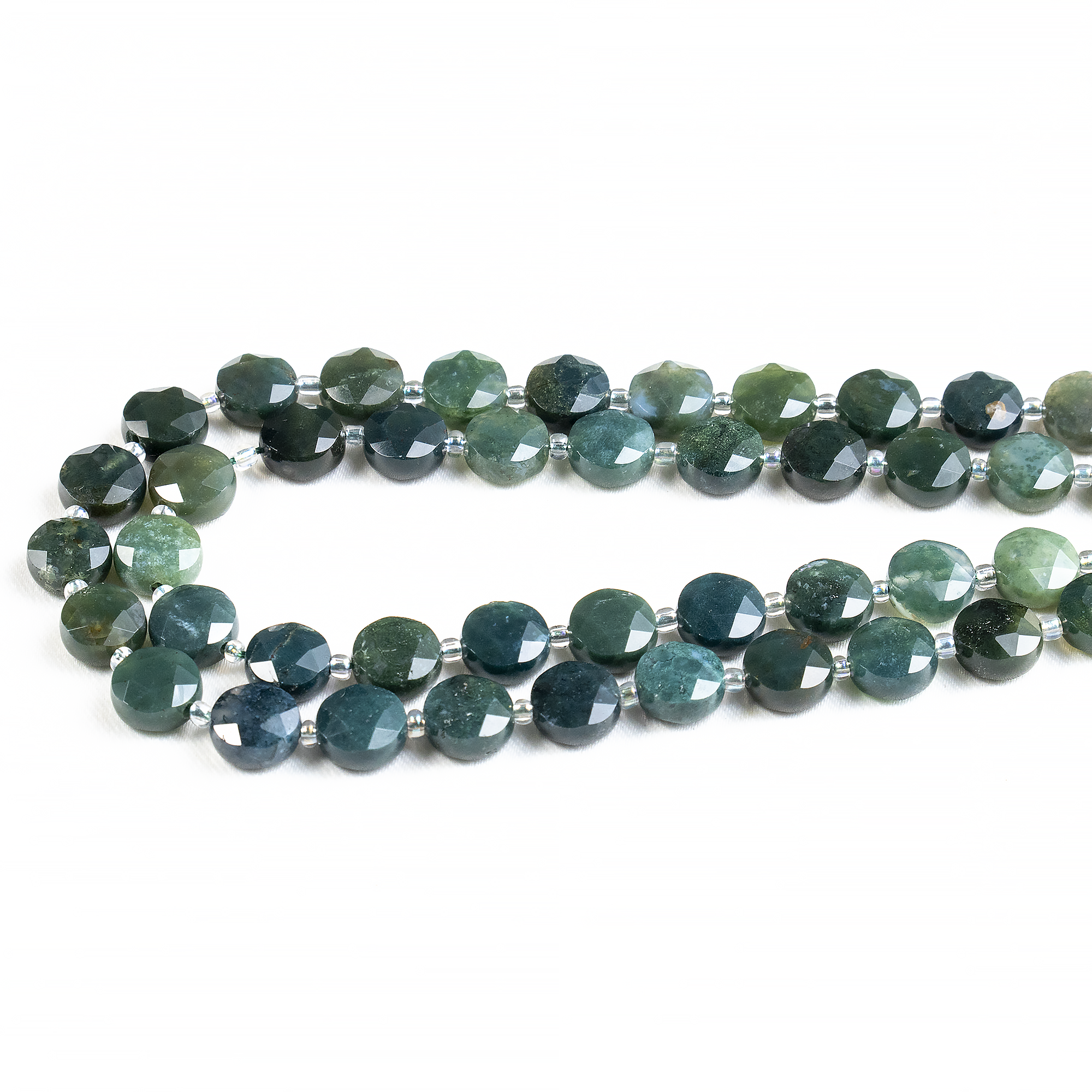 Soothing Crystals Beads - Wholesale Beads - Heishi Disc Beads | Moss Agate | Flat Crystal Beads8