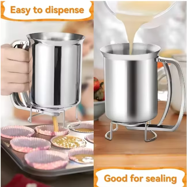 VIGOR - Wholesale Baking Dish - Stainless Steel Kitchen Flour Tool Mix Funnel Dispenser10