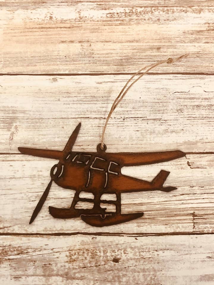 Float Plane Alaska Lodge Ornament for wholesale by Universal Ironworks USA