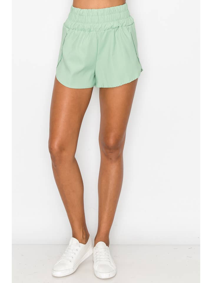 Shop Lev - Wholesale Athletic Shorts - Women's - Banding High Waist Active Windbreaker Shorts5