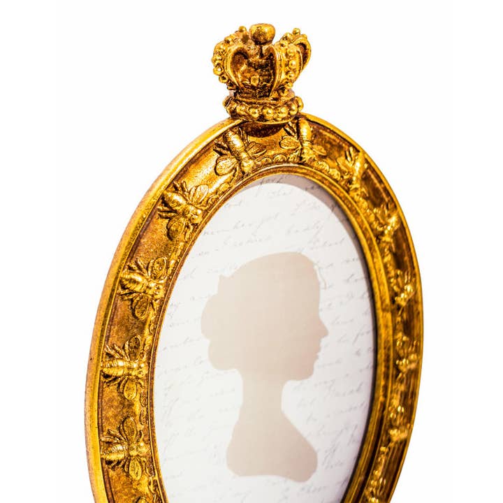 McGowan & Rutherford Ltd - Wholesale Picture frame - Gold "Queen Bee" 4x6" Photo Frame on Stand2