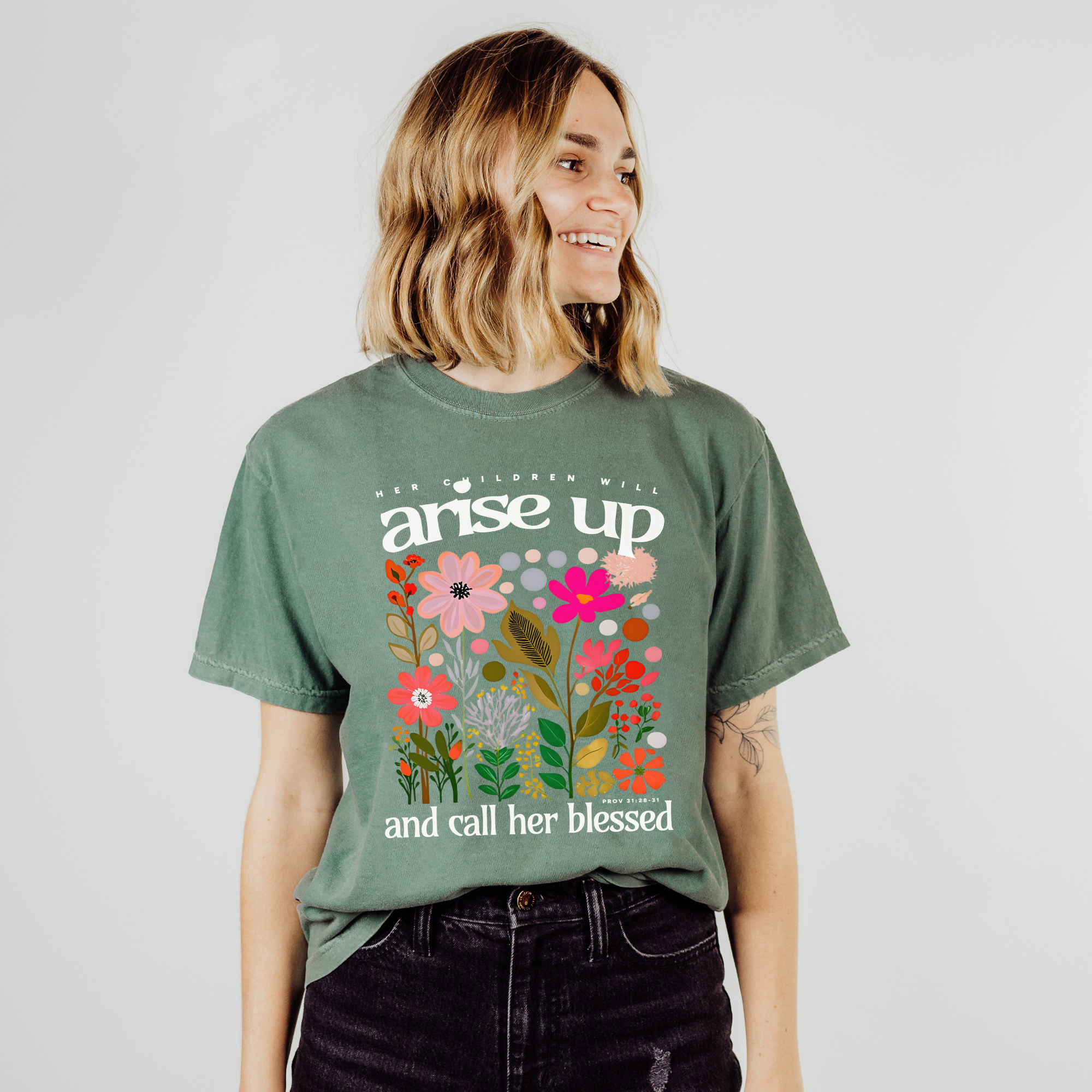 Scripted Pearl - Wholesale Screen Printed T-Shirt - Women's - Mom Bible Verse Comfort Colors Christian Mother's Day Tshirt18