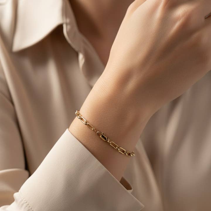 The Colorstones - Wholesale Link & Chain Bracelet - Linea 14k Godfilled Bracelet1