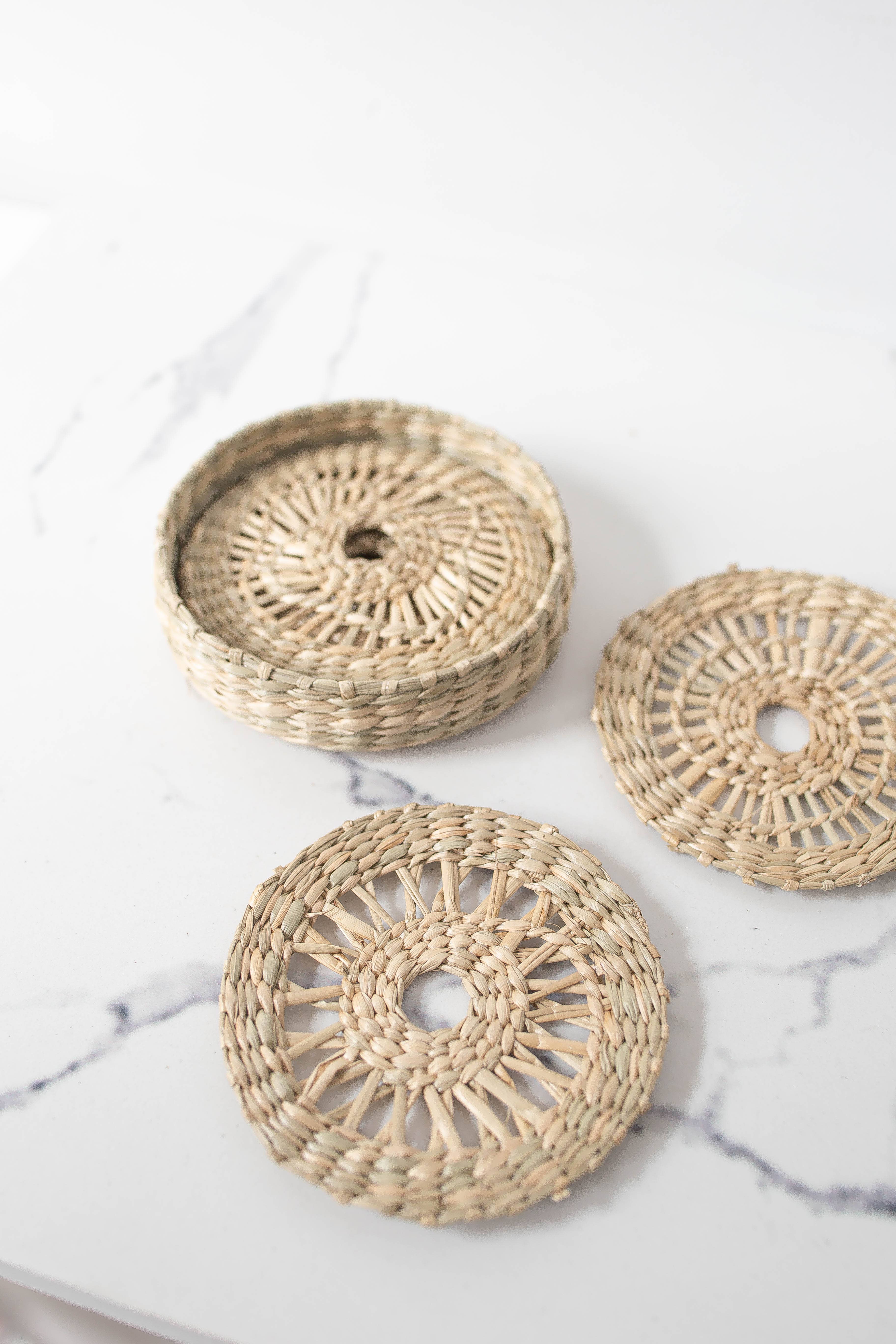 Tonkin Handicraft - Wholesale Coasters - Set of 4 Seagrass Coasters5