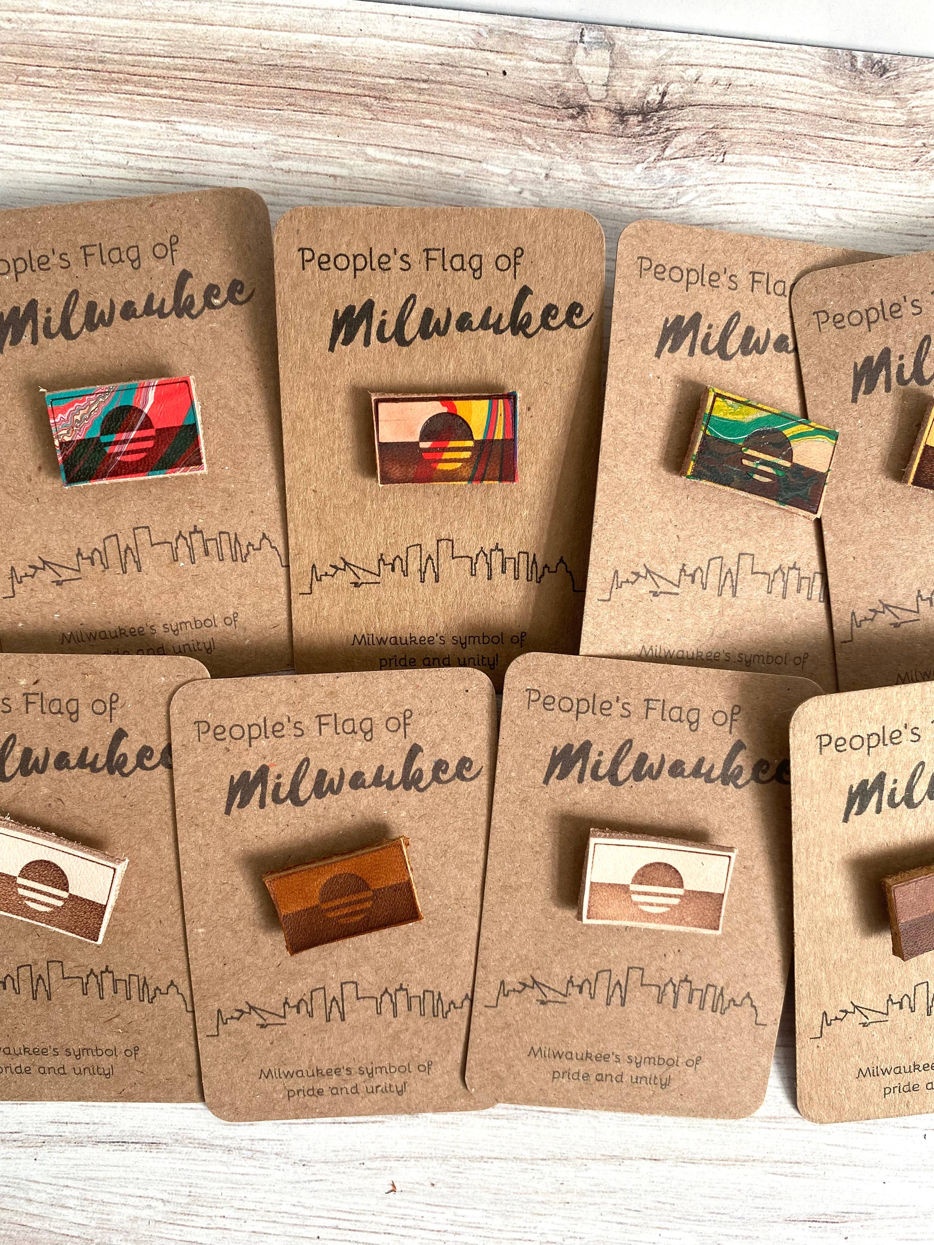 Multi Colors MKE Flag Milwaukee The People's Flag Pin for wholesale on Faire1