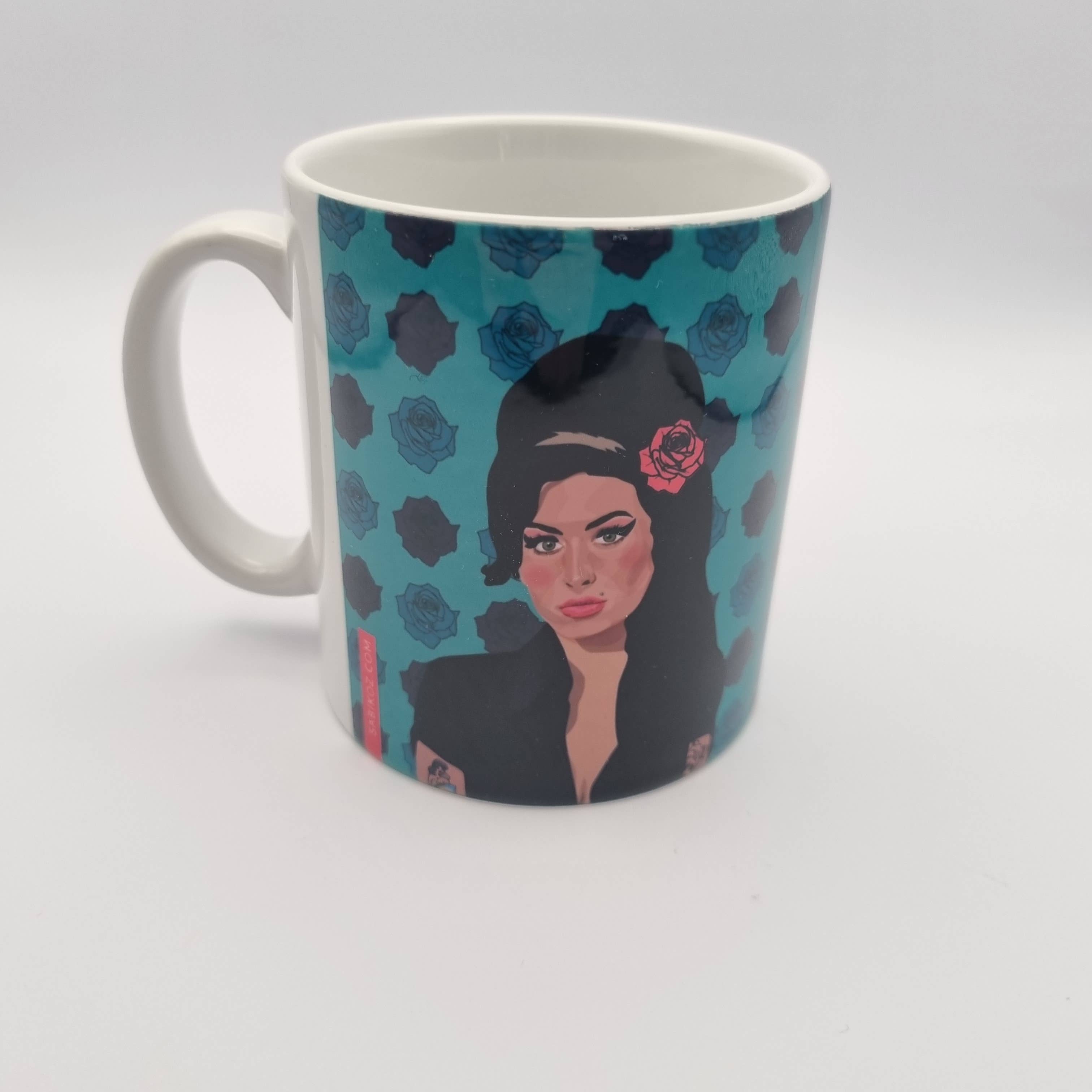 Sabi Koz - Wholesale Coffee Mug - Amy Winehouse Mug - Blue Roses5