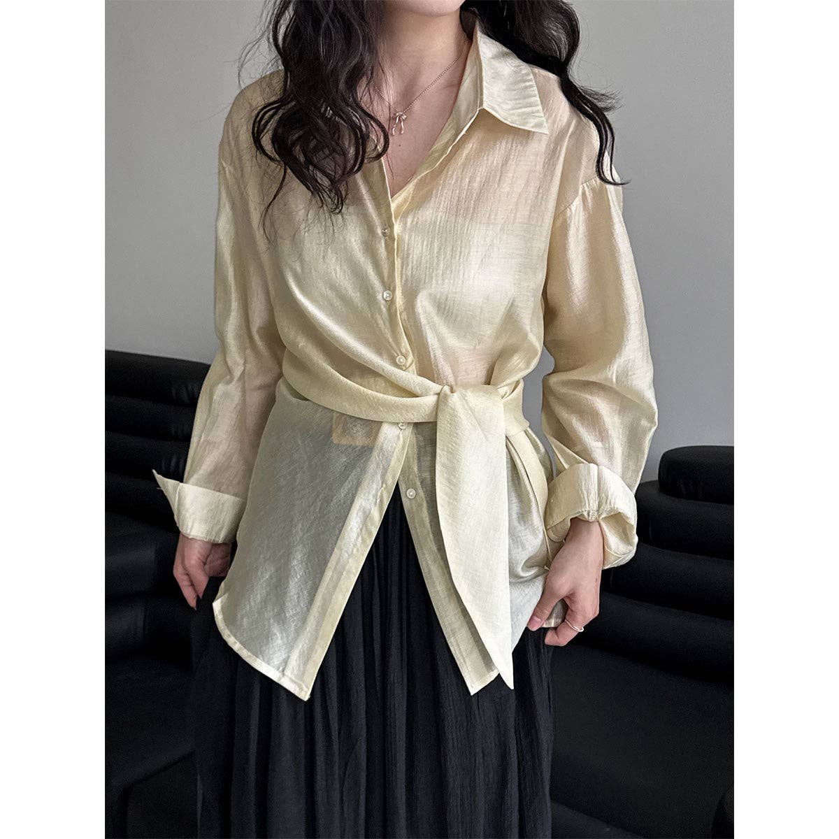 Marayn - Wholesale Button Down Shirt - Women's - 2025 NEW Luxe Tencel Sun Shirt Effortless French Style5