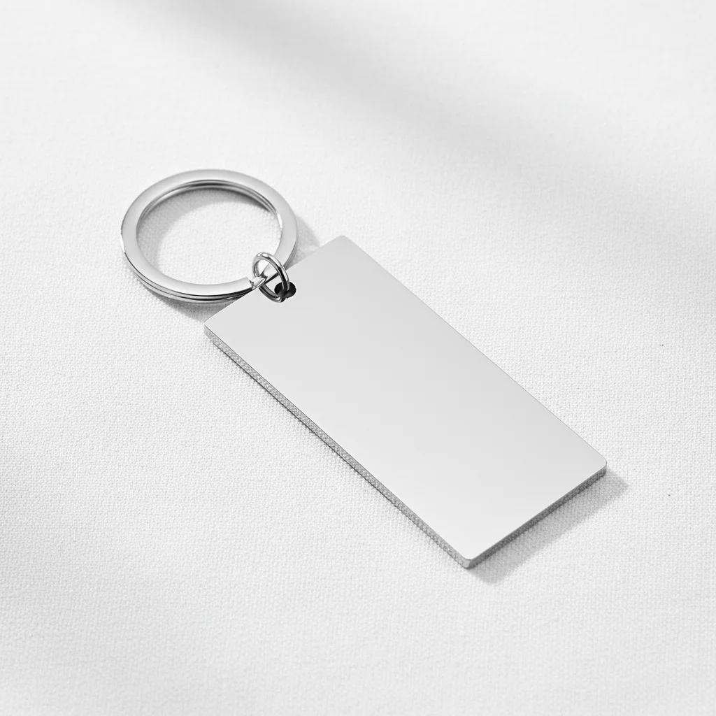 WJW - Vente Porte-clés – unisexe - Grand porte-clés barre en acier inoxydable poli, vierge6