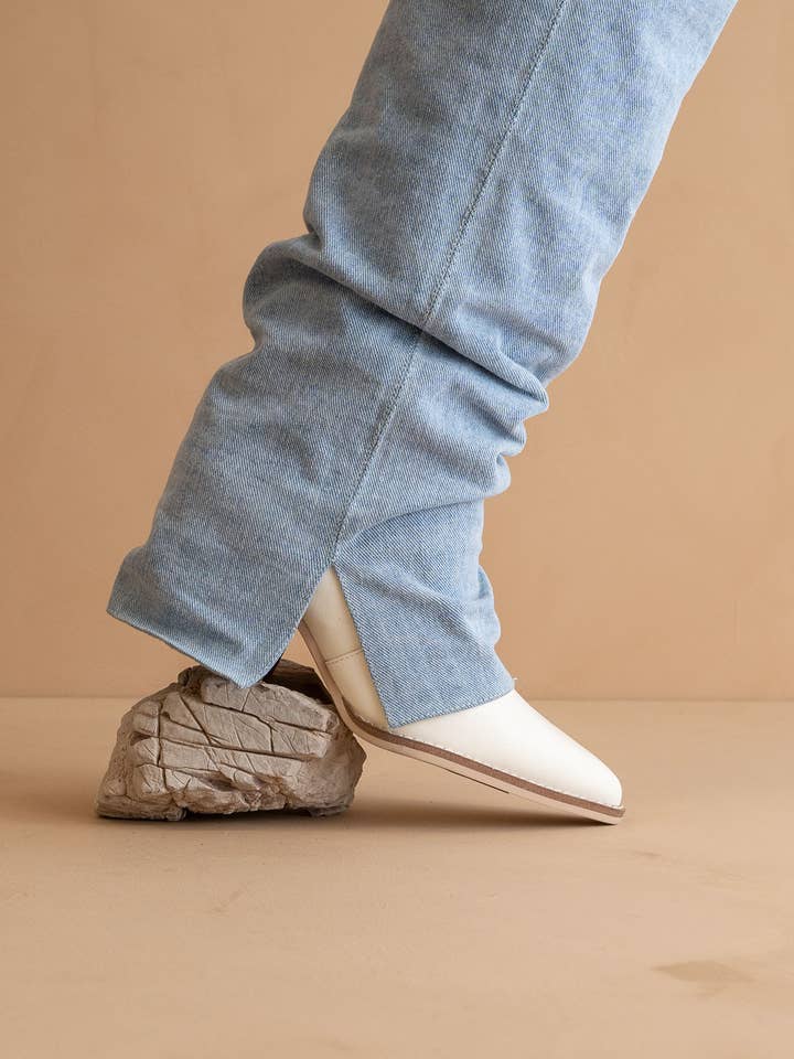 The Thea Denim | Fold Over Slit Jean Boot for wholesale on Faire
