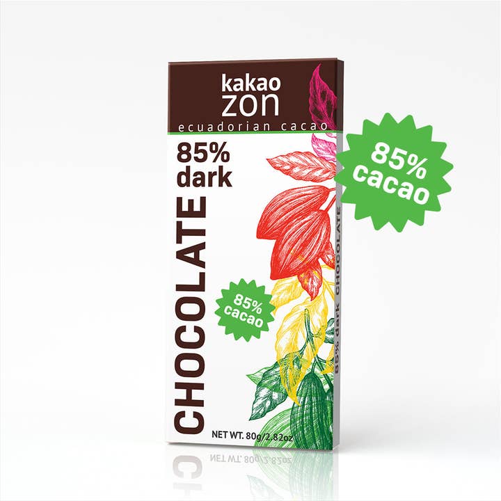KakaoZon - Wholesale Chocolate bar - KakaoZon 85% Dark Chocolate with Coconut Sugar • 2.82oz Bar3