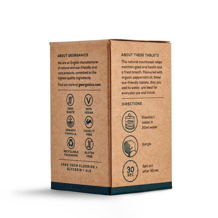 Georganics – Großhandel Mundwasser – Mundwasser-Tabletten - Peppermint