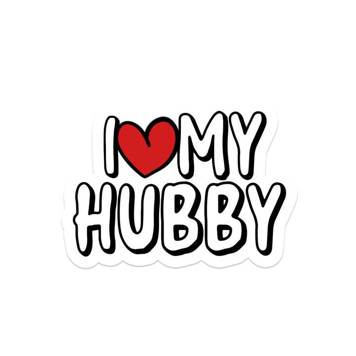 I Heart My Hubby Vinyl Decal Waterproof Laptop Sticker for wholesale by Rebel and Siren Stickers