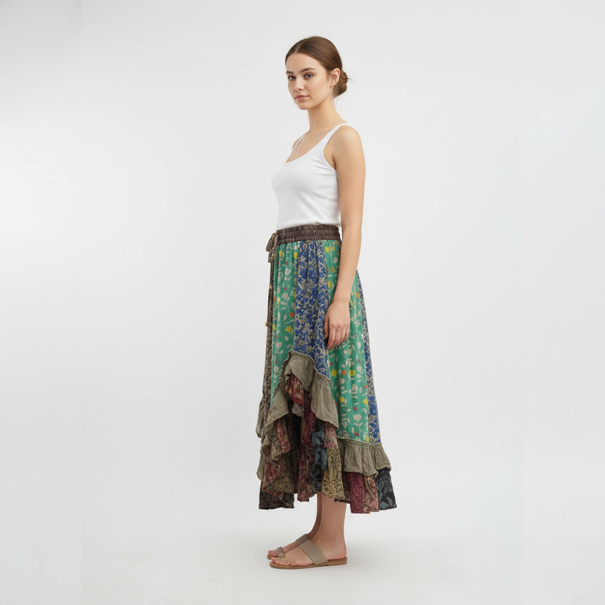 Young Threads - Wholesale Skirt - Women's - Bohoemia Mid-Length Skirt with Rayon Print (New Color)11