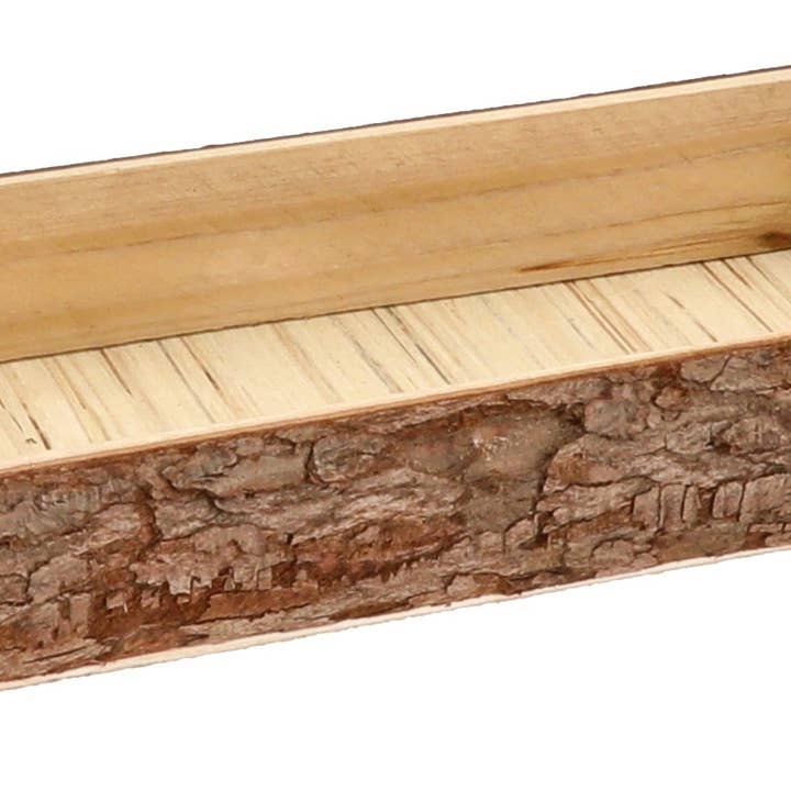 Tablett Holz Natur Baumrinde Dekobrett Holztablett Schale Servierbrett Länglich für den Großhandel von Meinposten