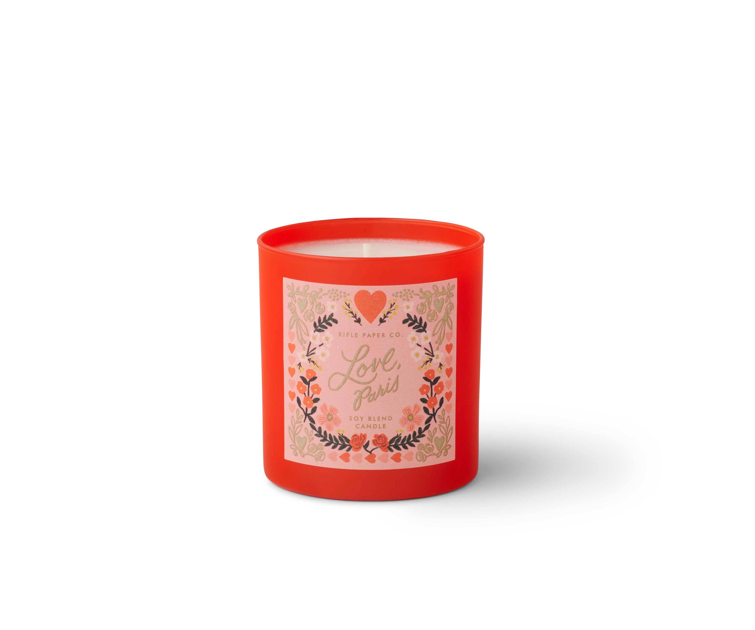 Rifle Paper Co. - Wholesale Jar/Filled Candle - Love, Paris Valentine's Day 9 oz Glass Candle1