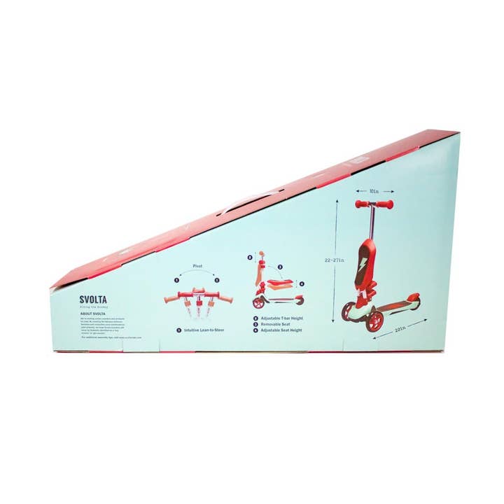 SVOLTA - Wholesale Bike/Scooter - Kids - SVOLTA Ace 2-in-1 Sit and Stand Convertible Scooter - Red7