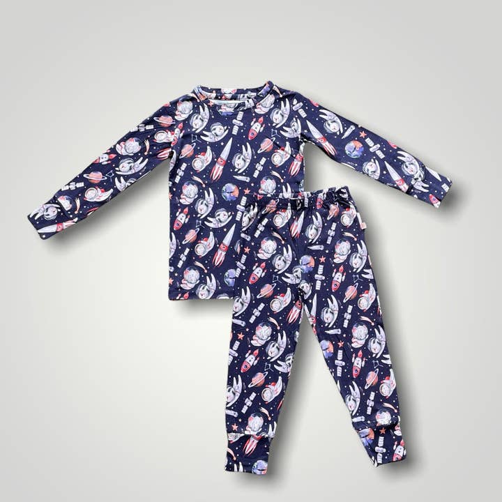 KEVIN «I need space» Ropa de estar por casa de manga larga de dos piezas para venta al por mayor de Snugabutter LLC