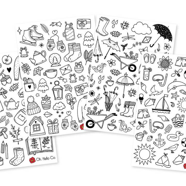 Pegatinas Doodle Seasons para venta al por mayor de Oh, Hello Paper & Gifts